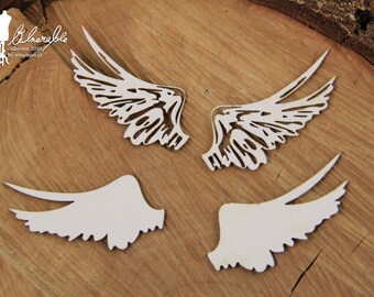 Vulnerable - small wings set - decorative ornament, chipboard, Scrapiniec