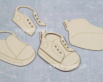 Sneakers shoes 6,5 x 4,5 cm - decorative ornament, chipboard, Scrapiniec