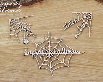 Spooky house - web scripts - decorative ornament, chipboard, Scrapiniec