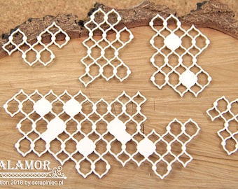 Alamor - ripped mesh - decorative ornament, chipboard, Scrapiniec