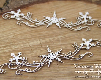 Christmas sketch - borders  - decorative ornament, chipboard, Scrapiniec