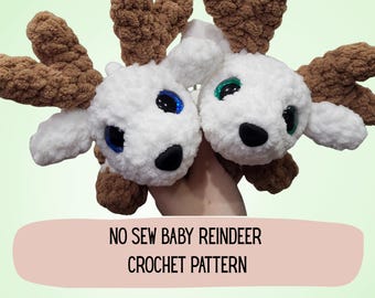 No Sew Reindeer Baby Crochet Pattern Market Friendly Reindeer Baby Winter Pattern Amigurumi Christmas Gift No Sew Crochet Reindeer Pattern