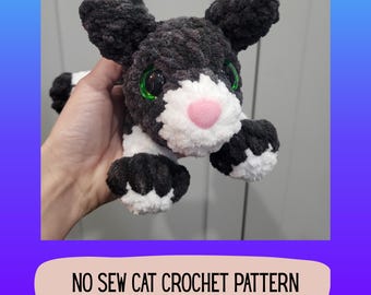 No Sew Cat Crochet Pattern Kitty Pattern Market Friendly Cat No Sew Cat Pattern No Sew Kitten Pattern Amigurumi Gift Small Kitten Kitty
