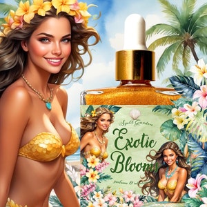 Tropical Floral Perfume Oil/Floral Perfume Oil Spray/Body Butter/Roll-On Perfume Oil/Alcohol Free Perfume Oil/Ritual Oil/Gold Body Shimmer