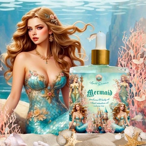 Mermaid Aquatic  Perfume Oil/Beach Perfume Oil Spray/Body Butter/Roll-On Perfume Oil/Alcohol Free Perfume Oil/Ritual Oil/Gold Body Shimmer
