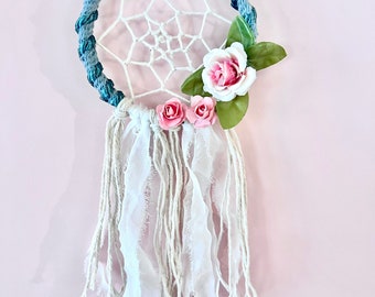 Floral Dreamcatcher/ Mini Dreamcatcher/ Nursery Decor/ Bridal Shower Gifts Dreamcatcher/ Bohemian Dreamcatcher/Car Floral Dreamcatcher