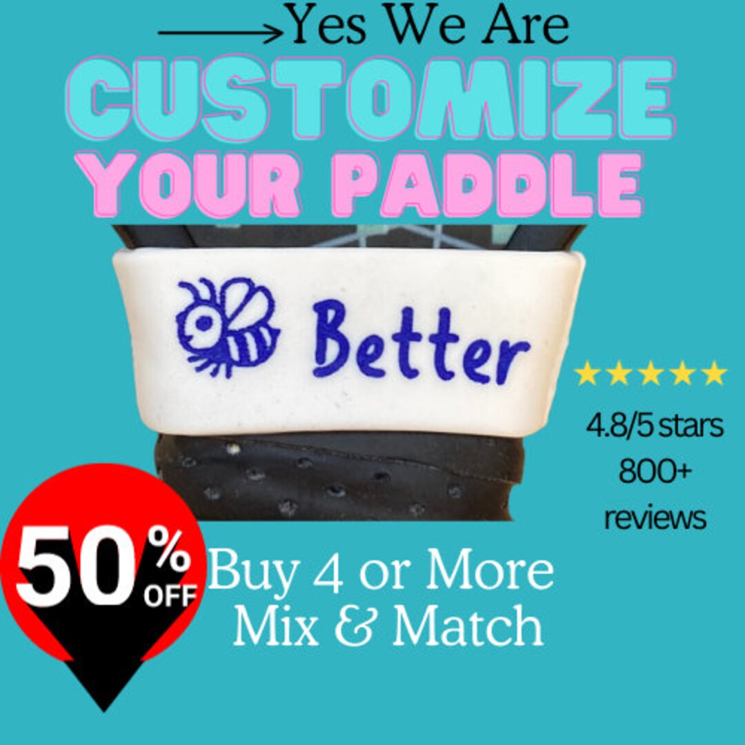 Mypadl Silicone Pickleball Paddle Band Customizable Grip & Identifier