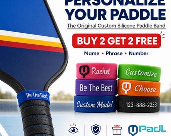 Gepersonaliseerde Pickleball Paddle Band - Aangepaste siliconen naamband