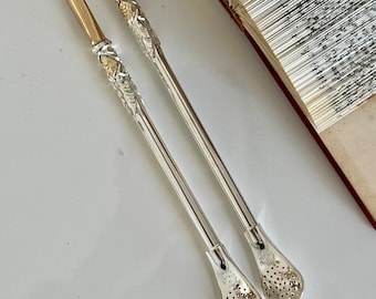 Alpaca straight tumba, Mate drinking straw, tumba para mate, loose tea filter