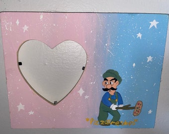 Luigi Meme Pizza Time Stops Painted Frame