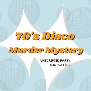 8-16 Players 70&#39;s Disco Murder Mystery Party  |  Instant Download  |  Printable Party Kit