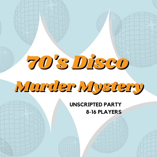 8-16 Players 70's Disco Murder Mystery Party  |  Instant Download  |  Printable Party Kit