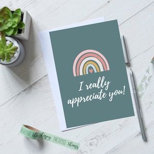 Carta di apprezzamento del caregiver, sei apprezzato, grazie per la cura, Boho ispirato grazie 5x7in Folded Card