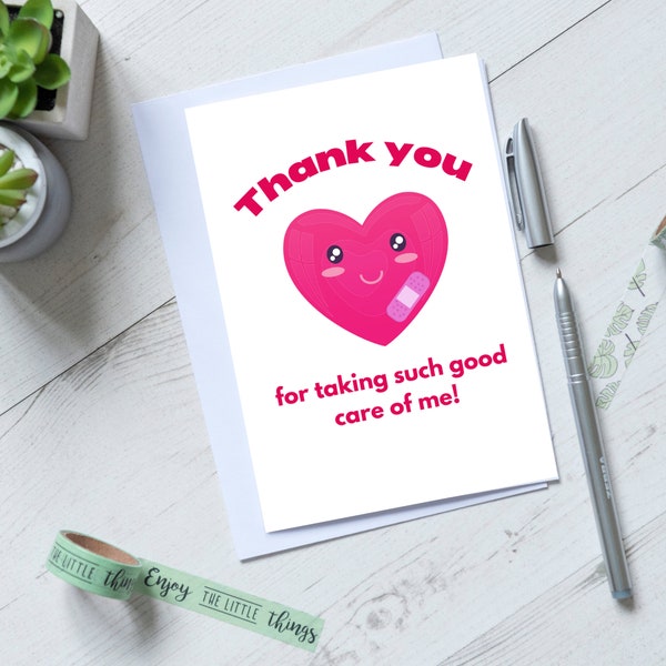 Thank You Nurse Card, Caregiver Team Thanks Card, Nurse Caregiver Appreciation Card Folded Cards 5 X 7in