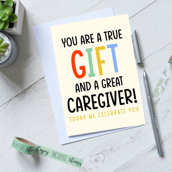 Caregiver Appreciation Card Thank You Card for Caregiver - Etsy