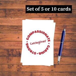 Juego de tarjetas de agradecimiento para cuidadores, Tarjetas de agradecimiento para cuidadores, Cuidador compasivo y fuerte cuidador 3.5 x 5 en tarjetas plegadas