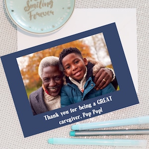 Tarjeta de felicitación del cuidador / Apreciación del abuelo / Regalo del abuelo cuidador / Gracias por mi tarjeta de cuidador 5 x 7 "