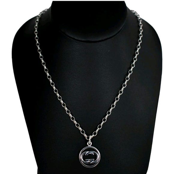 Gucci necklace Authentic interlocking with box ma… - image 3