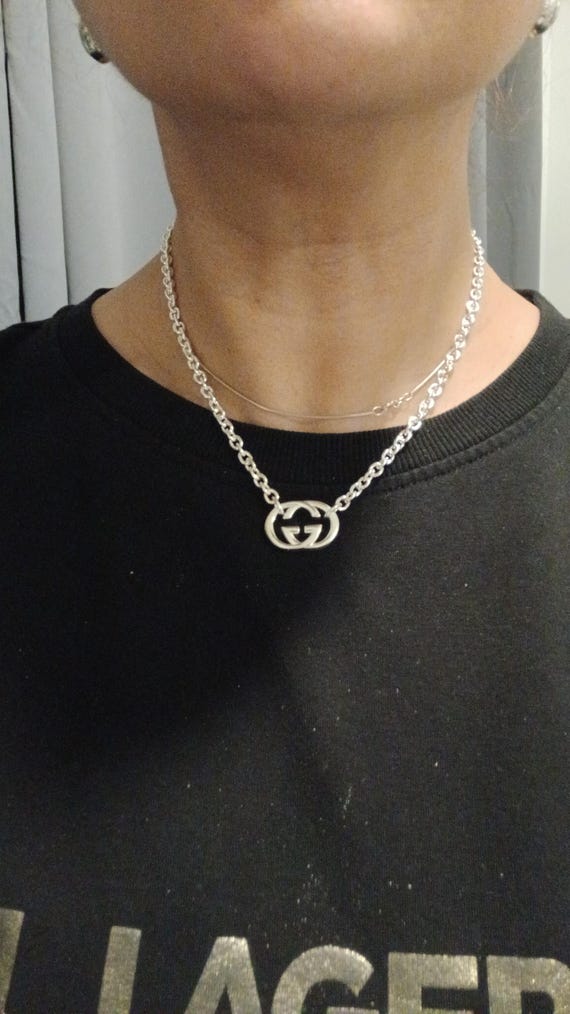 authentic gucci interlocking necklace box and car… - image 7