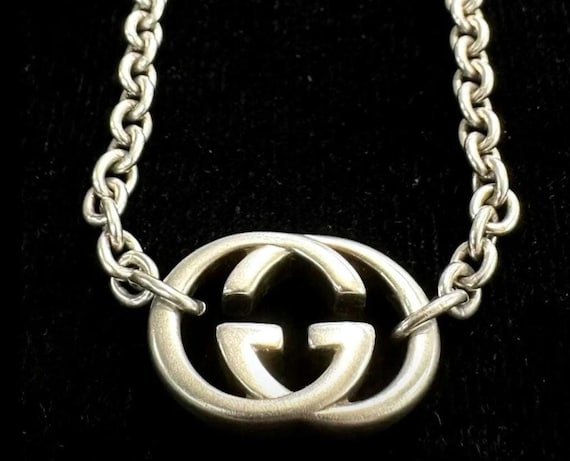 authentic gucci interlocking necklace box and car… - image 1