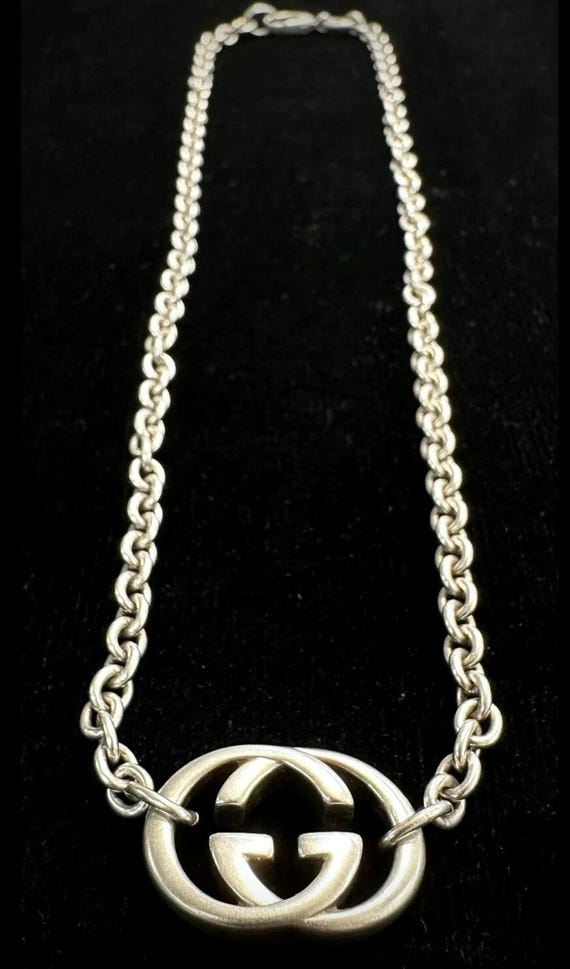 authentic gucci interlocking necklace box and car… - image 10