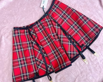 Tartan Mini Suspender Skirt