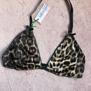 Halter Bralette, Leopard Print