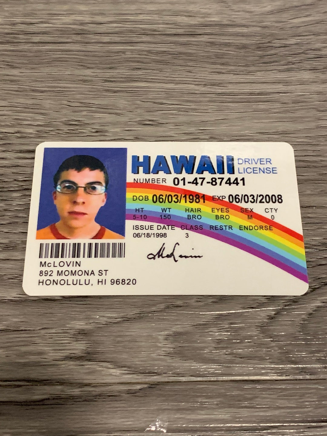 Mclovin ID Card Drivers License From Superbad Etsy Mclovin ID Card Drivers License From Superbad Etsy