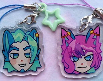LAST CHANCE Rakan Xayah redeemed Star Guardian | LoL | phone charm strap keychain sparkle epoxy