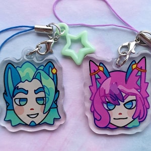 LAST CHANCE Rakan Xayah redeemed Star Guardian | LoL | phone charm strap keychain sparkle epoxy