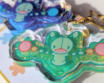 Cell Poke | liquid glitter shaker keychain