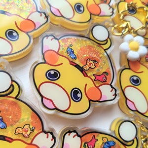 Rescue Pup | liquid glitter shaker keychain