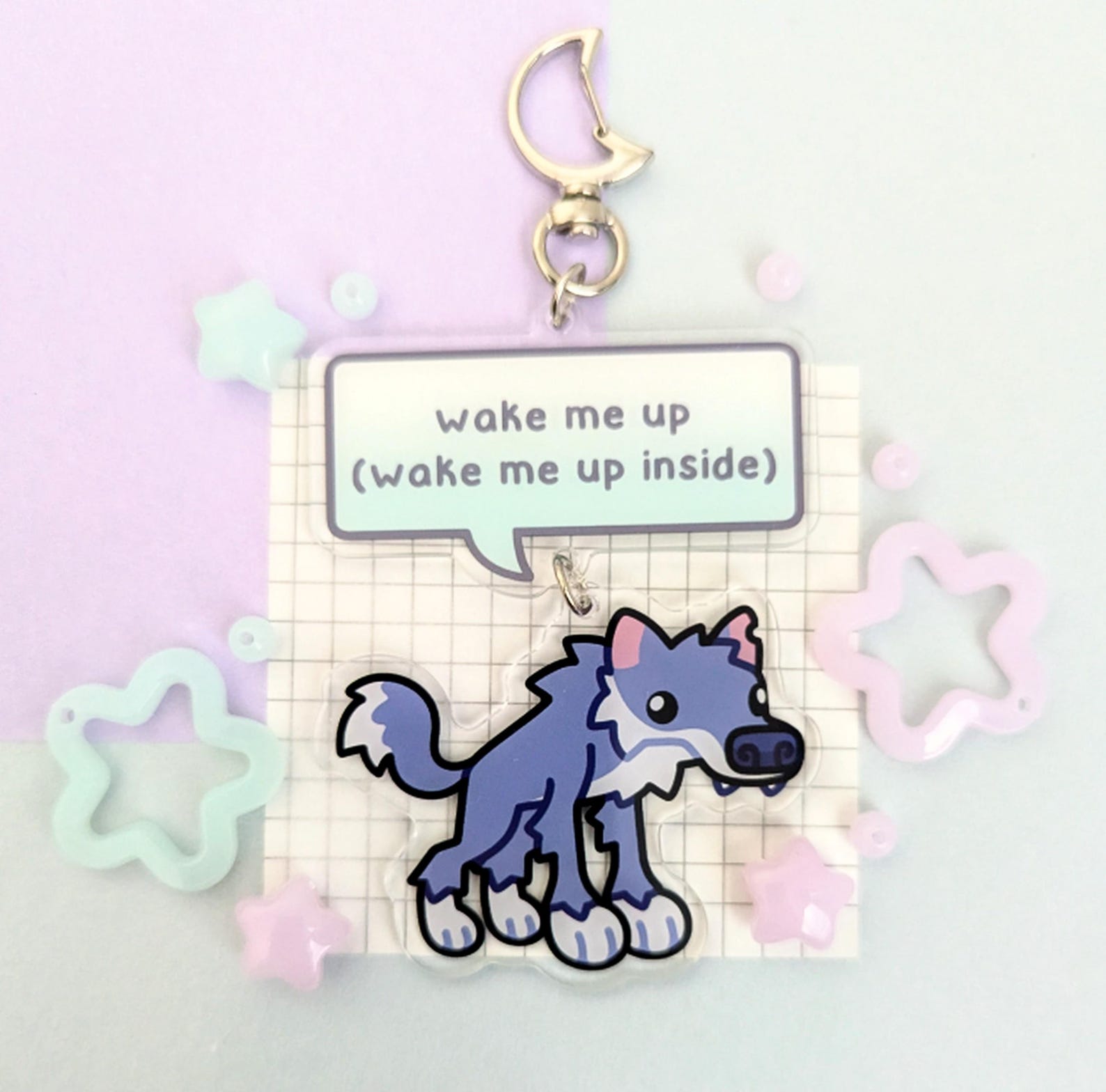 Edgy Wolf | 2 Piece Acrylic Keychain - Etsy