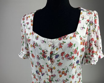 Y2K Floral Blouse Vintage