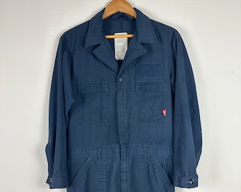 Vintage Navy Blue Coveralls Boiler Suit Mens Workwear Mechanic Overalls