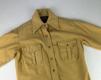 Gorpcore Fleece Eddie Bauer Mustard Yellow Button Down Shirt Vintage