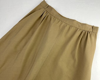 70's Tan Skirt A-Line Cotton Vintage