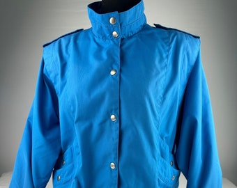 80's Blue Bomber Windbreaker Jacket Vintage
