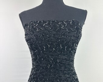 Y2K Mini Black Sequin Dress Victoria Secret Clothing Vintage Tube Top Prom Dress