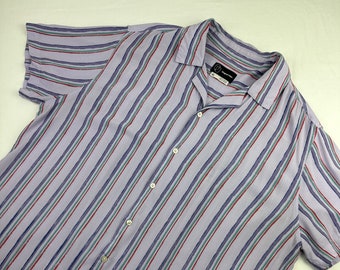 Abstract Lavender Rayon Button Down Shirt Vintage
