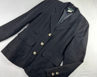 Blazer en lin noir vintage