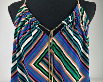 Y2K Abstract Geometric Print Tunic Clavin Klein Vintage