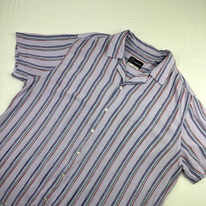 Abstract Lavender Rayon Button Down Shirt Vintage
