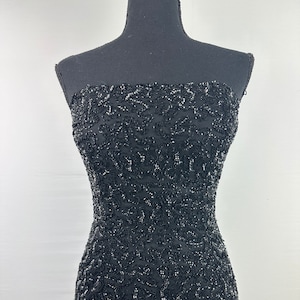 Y2K Mini Black Sequin Dress Victoria Secret Clothing Vintage Tube Top Prom Dress