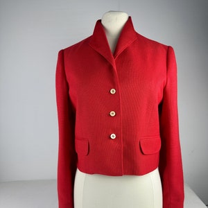 80&#39;s Red Cropped Blazer Vintage