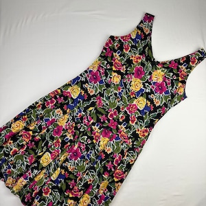 90&#39;s Drop Waist Floral Dress Vintage