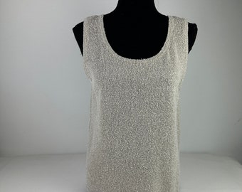 90's Beige Linen Blend Tank Top Vintage