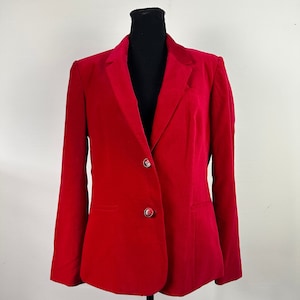 Vintage Red Velvet Blazer 90&#39;s