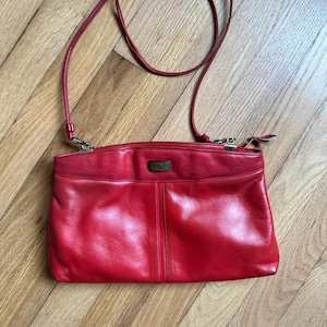80&#39;s Red Leather Aigner Purse Vintage