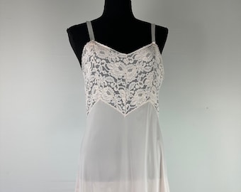 Vintage Pink Slip 90's Lace Bodice Y2K Slip Dress